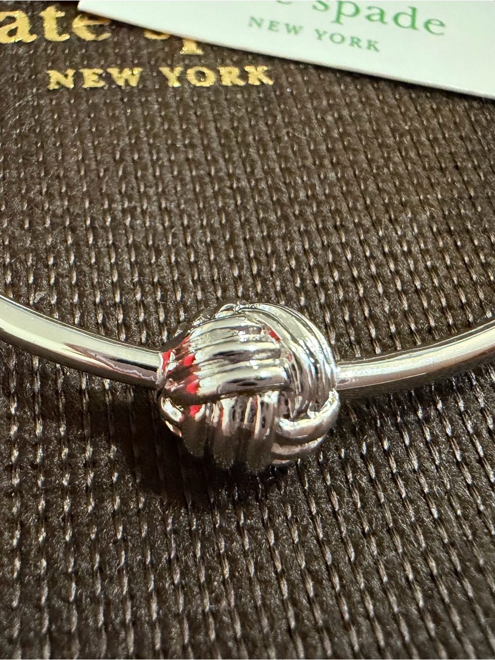 kate spade silver-tone knot bangle bracelet - Picture 2 of 4